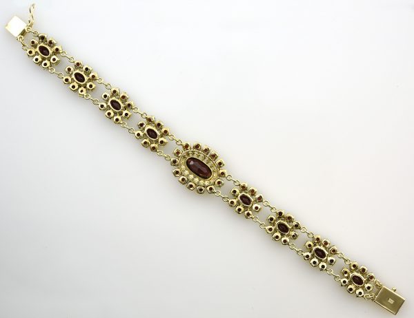 Granat Armband 19 cm 333/000 8 K Gelbgold