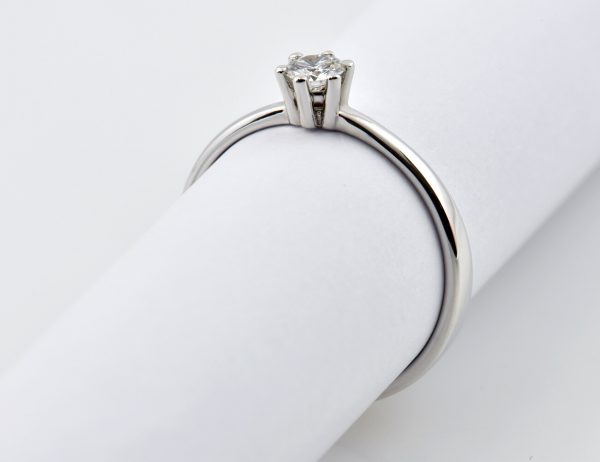 Solitär Diamant Ring 585/000 14 K Weißgold Brillant 0,20 ct