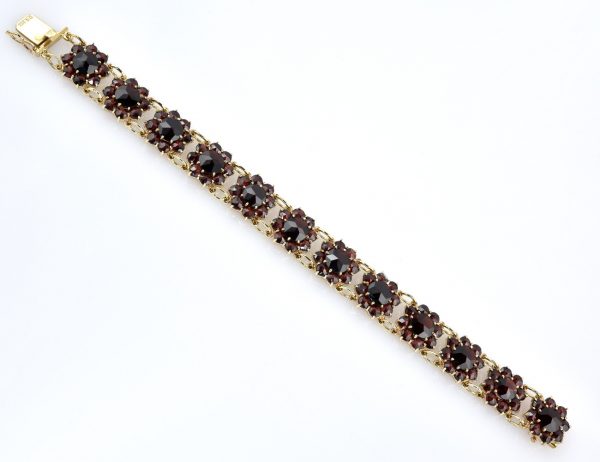 Granat Armband 333/000 8 K Gelbgold 18 cm