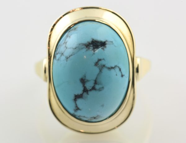 Türkis Ring 333 8 K Gelbgold