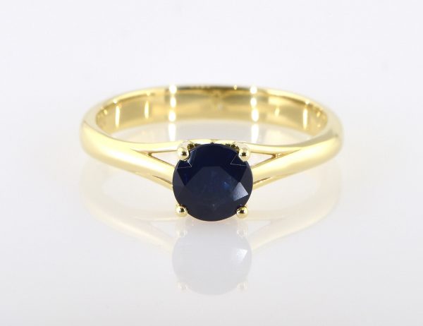 Solitär Saphir Ring 585/000 14 K Gelbgold 0,98 ct
