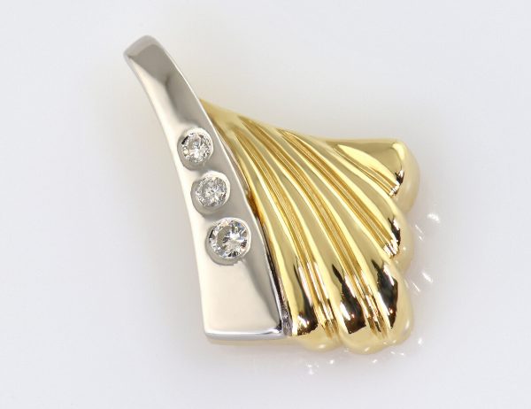 Anhänger Diamant 585 14 K Gelbgold 3 Brillanten zus. 0,08 ct