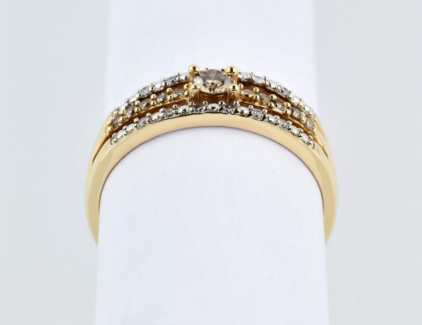 Diamant Ring 375/000 9 K Gelbgold 23 Diamanten zus. 0,35 ct