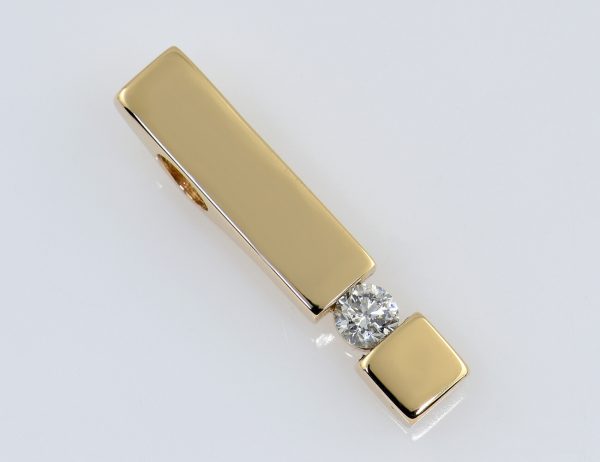 Anhänger Diamant 585/000 14 K Gelbgold 1 Brillant 0,15 ct