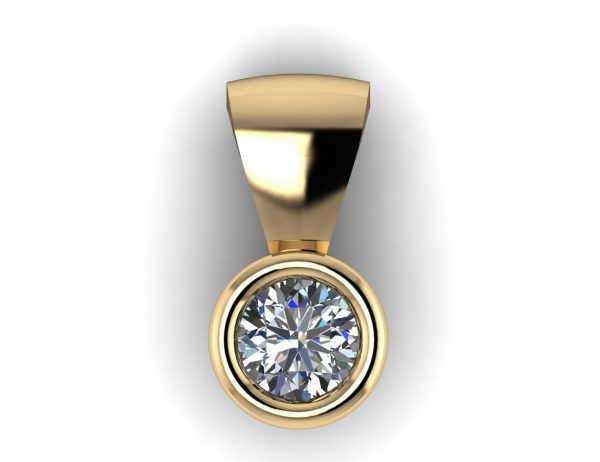 Diamant Solitär Anhänger 585/000 14 K Gelbgold 1 Brillant  0,07 ct