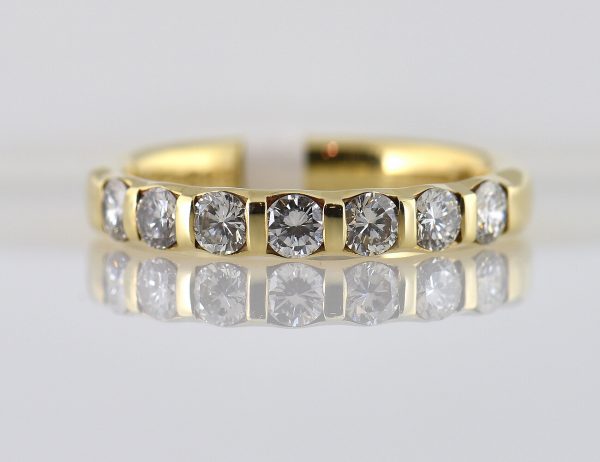 Diamant Ring 585 14 K Gelbgold 7 Brillanten zus. 0,67 ct