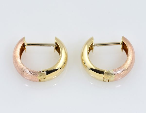 Scharniercreolen 585/000 14 K Gelbgold und Rotgoldvergoldung Ohrring