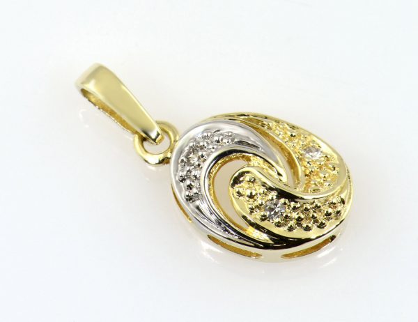 Anhänger 585/000 14 K Gelbgold 3 Diamanten zus. 0,03 ct