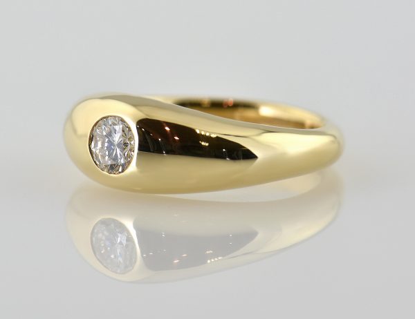 Diamant Solitär Ring 585 14 K Gelbgold Brillant 0,36 ct