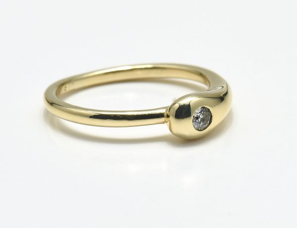 Diamant Solitär Ring 585 14 K Gelbgold Brillant 0,07 ct