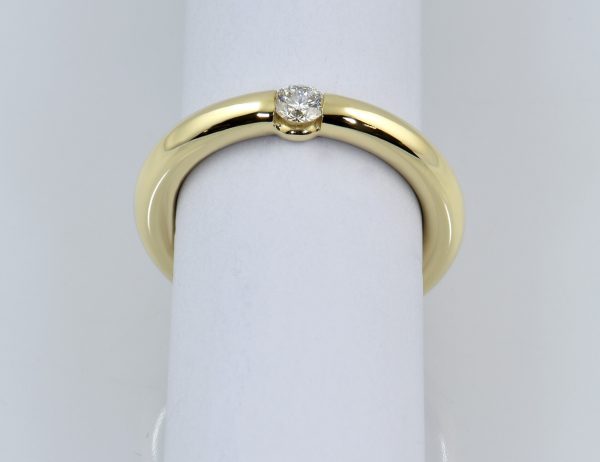Diamant Solitär Ring 585/000 14 K Gelbgold Brillant 0,16 ct