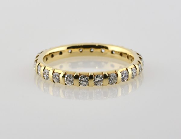 Diamant Ring Memory 585/000 14 K Gelbgold 24 Brillanten zus. 1,00 ct