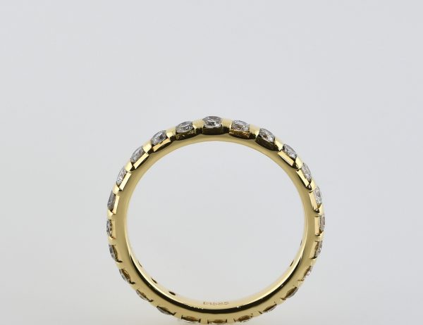 Diamant Ring Memory 585/000 14 K Gelbgold 24 Brillanten zus. 1,00 ct