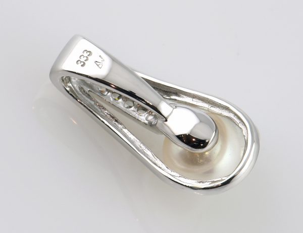Anhänger Süßwasserzuchtperle 333/000 8 K Weißgold Zirkonia