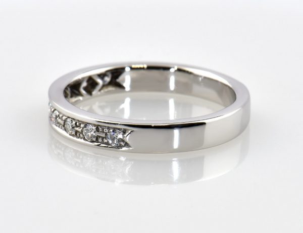 Diamant Ring 590/000 14 K Weißgold 9 Brillanten zus. 0,20 ct