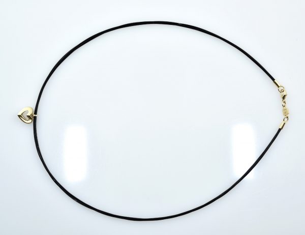 JETTE Halsreif Stahl 45 cm mit Anhänger Herz 585/000 14 K Gelbgold
