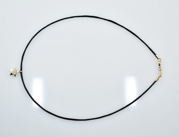 JETTE Halsreif Stahl 45 cm mit Anhänger Stern 585/000 14 K Gelbgold