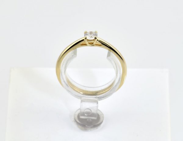 Diamant Solitär Ring 585/000 Gelbgold 14 K Brillant 0,15 ct