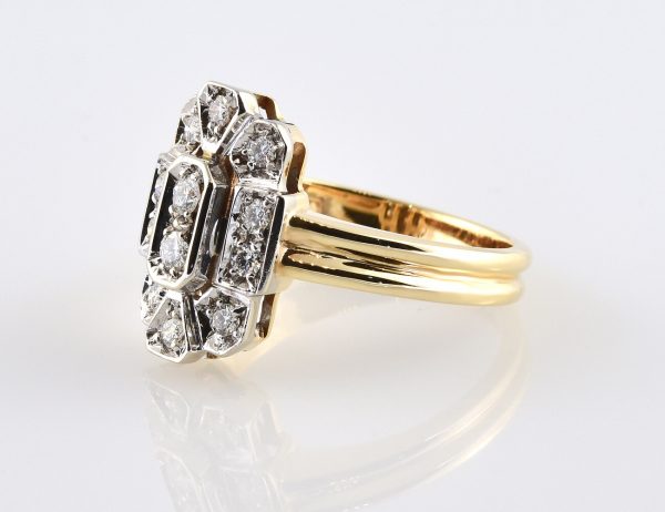 Diamant Ring 585/000 14 K Gelbgold 12 Brillanten zus. 0,40 ct