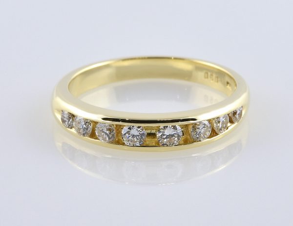 Bague en diamant 585/000, or jaune 14 carats, 8 brillants totalisant 0,50 ct