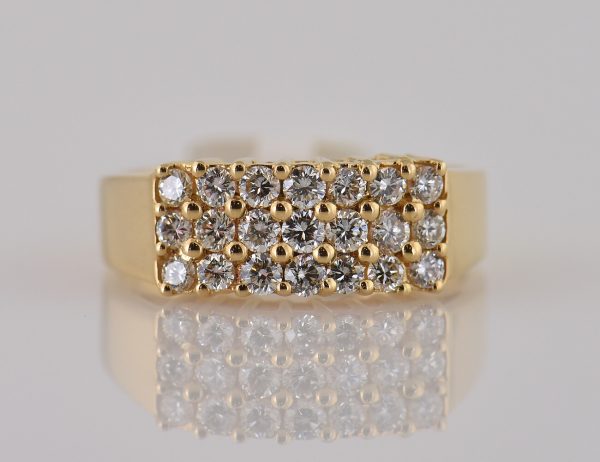 Diamant Ring 750 18 K Gelbgold 21 Brillanten zus. 0,75 ct
