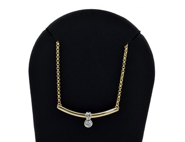Kette 333/000 8 K Gelbgold Collier Zirkonia 40 cm lang