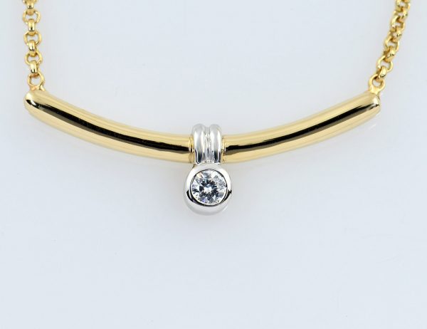 Kette 333/000 8 K Gelbgold Collier Zirkonia 40 cm lang