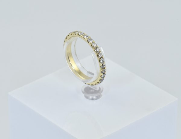 Memoire Diamant Ring 585/000 14 K Gelbgold 30 Brillanten zus. 0,90 ct