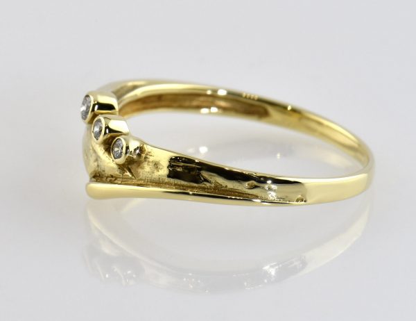 Diamond Ring 585/000 14K Yellow Gold, 3 Brilliant-Cut Diamonds, Total 0.05 ct