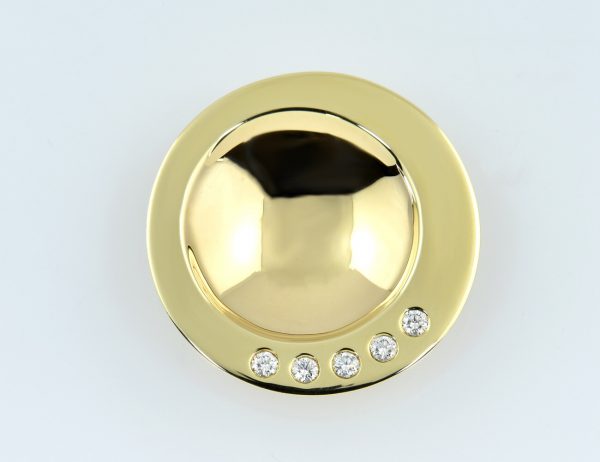 Diamant 585/000 Pendant, 14K Yellow Gold, 5 Brilliant-Cut Diamonds, Total 0.25 ct
