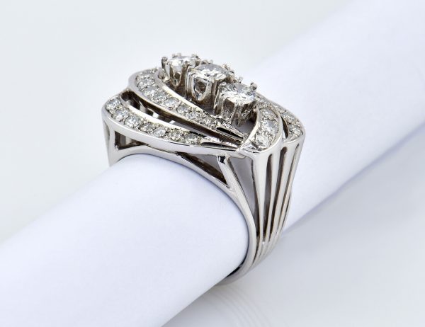 Diamant Ring 585/000 14 K Weißgold 35 Diamanten zus. 1,50 ct
