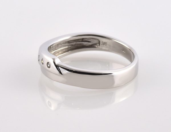 Diamant Ring 585/000 14 K Weißgold 3 Diamanten zus. 0,03 ct
