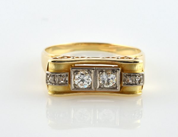 Diamant Ring 585/000 14 K Gelbgold 6 Diamanten zus. 0,44 ct
