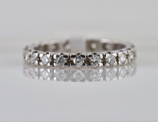 Diamant Ring Memory 750/000 18 K Weißgold 22 Brillanten zus. 0,65 ct