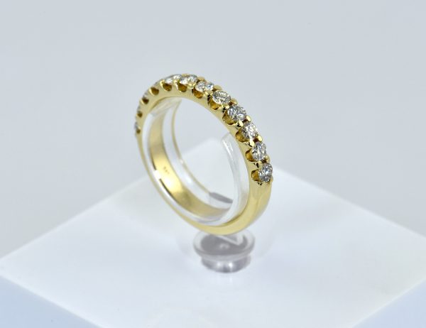 Memoire Diamond Ring 585/000 14K Yellow Gold, 12 Brilliant-Cut Diamonds, Total 0.60 ct