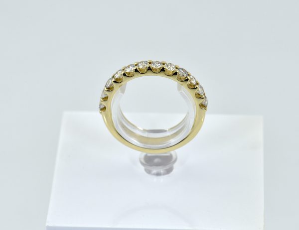 Memoire Diamond Ring 585/000 14K Yellow Gold, 12 Brilliant-Cut Diamonds, Total 0.60 ct