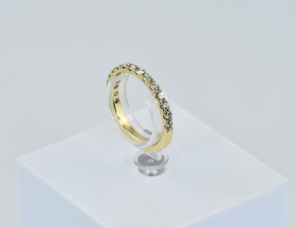 Memoire Diamant Ring 585/000 14 K Gelbgold 15 Brillanten zus. 0,52 ct