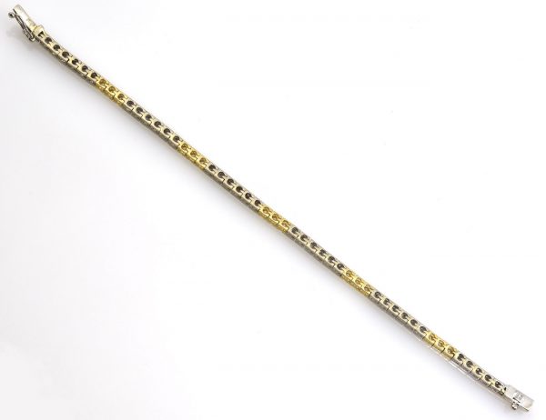 Armband 585/000 14 K Weiß-Gelbgold 15 Brillanten zus. 0,30 ct 18 cm lang
