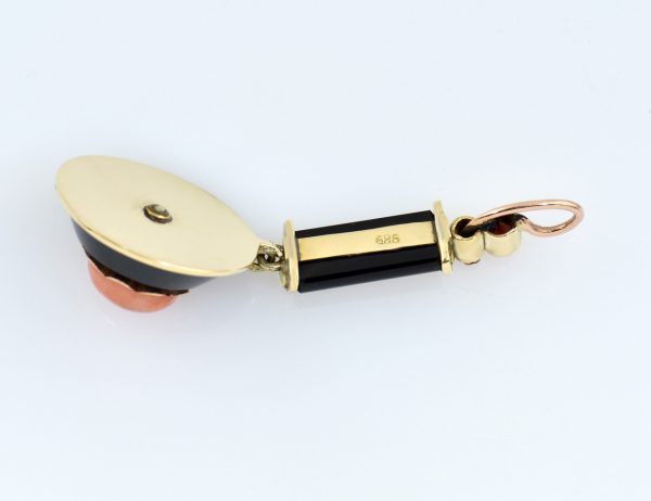 Antiker Anhänger Onyx Koralle 585/000 14 K Gelbgold
