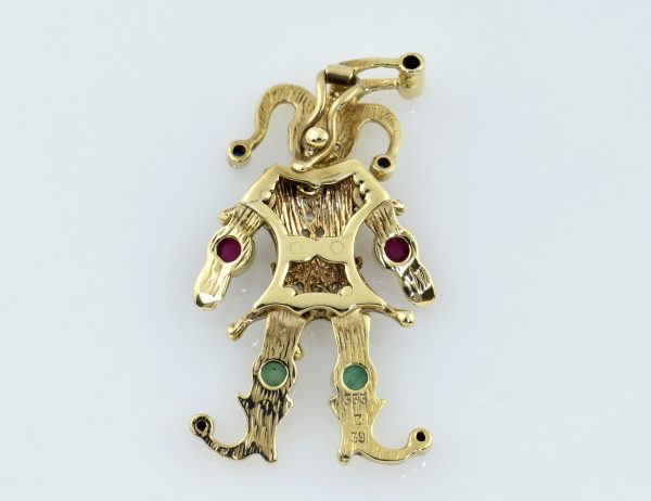 Anhänger Till Eulenspiegel Smaragd Rubin Saphir Zirkonia 333/000 8 K Gelbgold