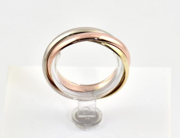 Dreier Ring 585/000 14 K Gold, Tricolor