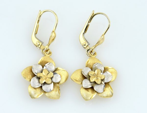 Ohrringe Hänger 585/000 14 K Gelb- Weißgold Ohrstecker