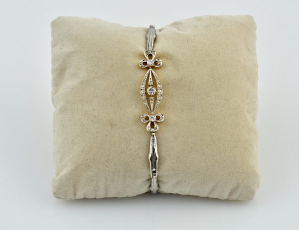Armband 750/000 18 K Weißgold/Gelbgold, 900/000 Platin 23 Diamanten zus. 0,44 ct