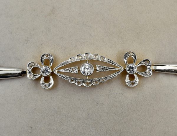 Armband 750/000 18 K Weißgold/Gelbgold, 900/000 Platin 23 Diamanten zus. 0,44 ct