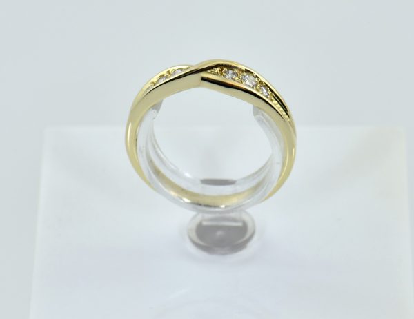 Diamant Ring 585/000 14 K Gelbgold 6 Brillanten zus. 0,10 ct