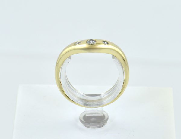 Diamant Ring 585/000 14 K Gelbgold 3 Brillanten zus. 0,10 ct