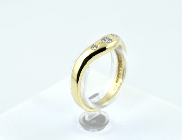 Diamant Ring 585/000 14 K Gelbgold 3 Brillanten zus. 0,10 ct