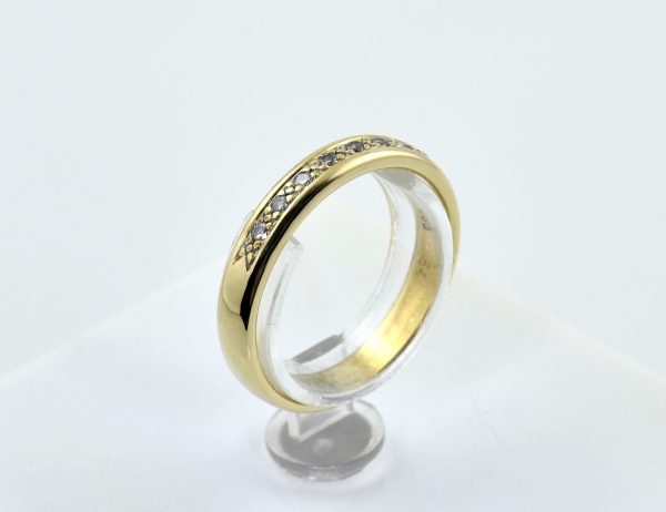 Diamant Memory Ring 333/000 8 K Gelbgold 8 Diamanten zus. 0,08 ct