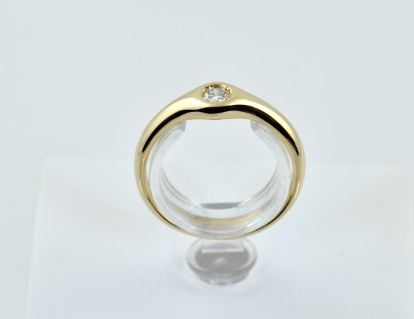 Diamant Solitär Ring 585/000 Gelbgold 14 K Brillant 0,11 ct