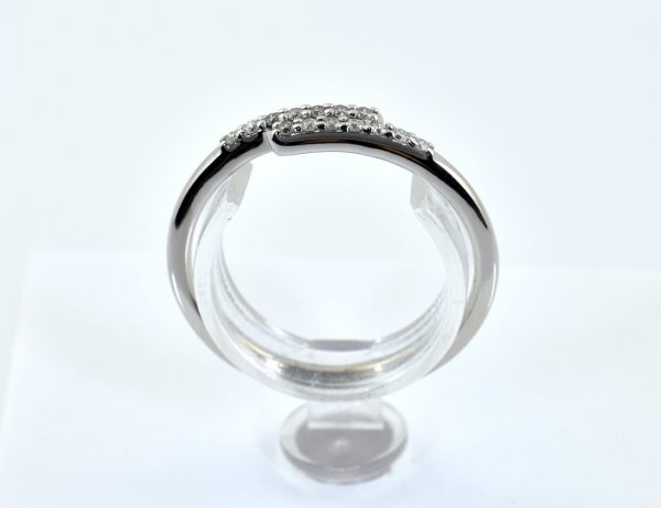 Diamant Ring 375/000 9 K Weißgold 14 Brillanten zus. 0,10 ct